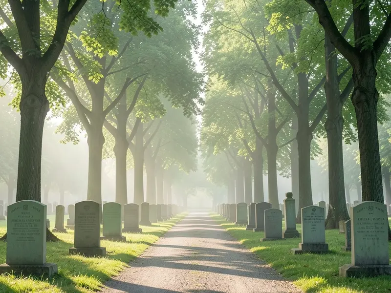 Leipzig — Friedhof mit Lindenallee